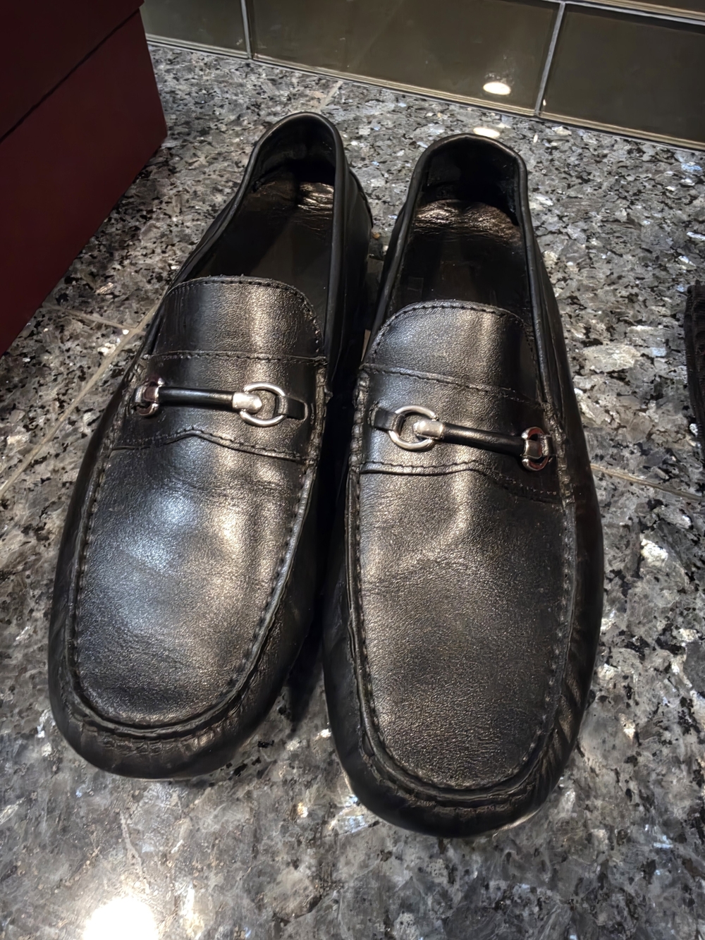 Bruno Magli Men's Pogia Black Leather Bit Driver Loafers Size 9.5 M - W/ Box